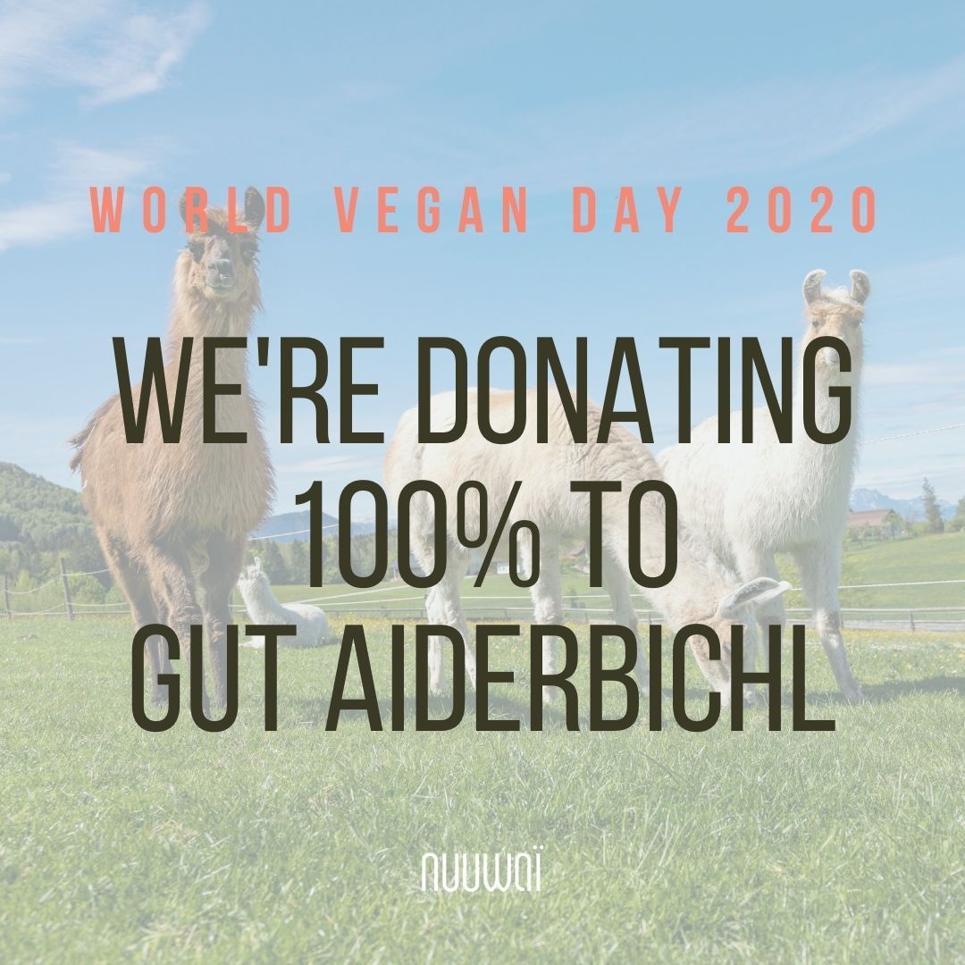 World Vegan Day 2020 - We're donating 100% of our profits to animals.
