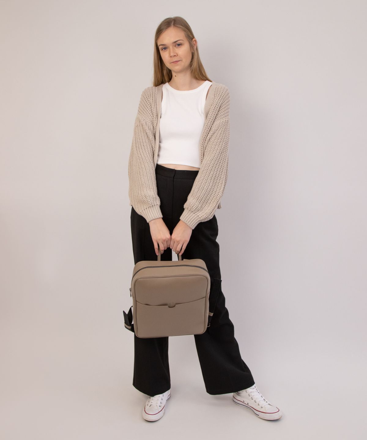 Shop Vegan Backpack KIMÏ in Soft Taupe